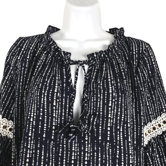 Misa Los Angeles Peasant Top Blouse Medium Printed Viscose Blend Boho TP-2628 - Picture 5 of 11